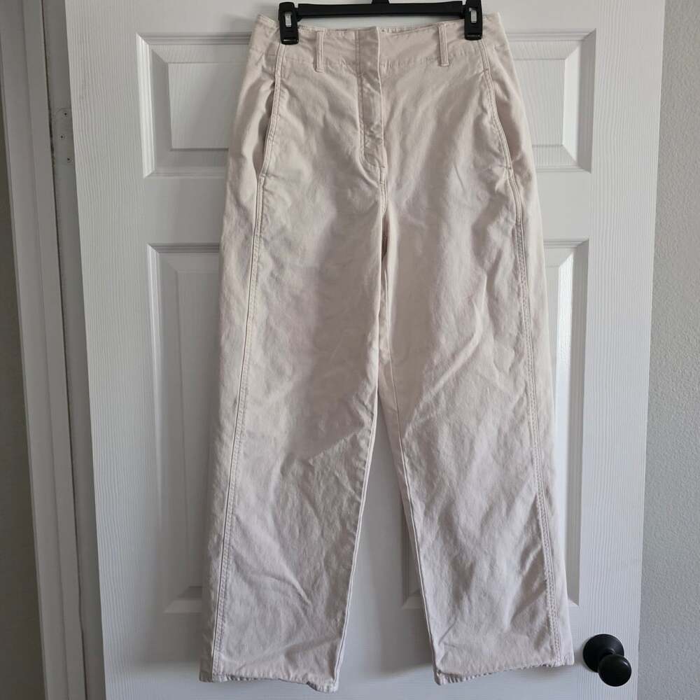 Aritzia Wilfred Free Ascendant Pant Light Birch Wide Leg Utility sz 8